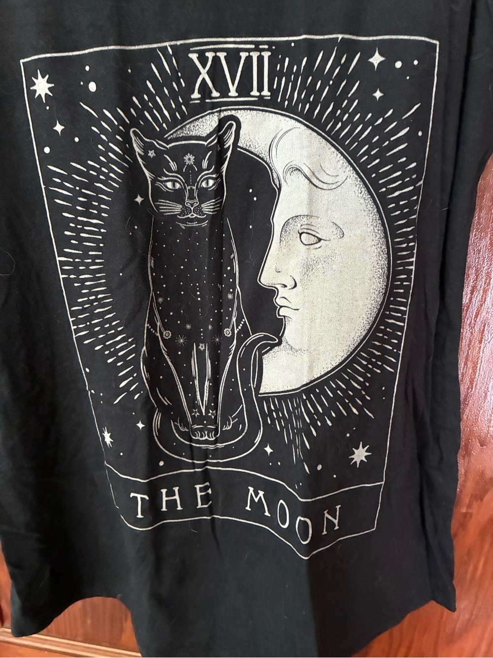 Tarot Tank Top The Moon with Cat Graphic Black Tank Top 🌛✨🌜✨🌝 - Picture 4 of 5